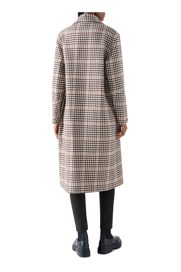 Akris Punto Winter White Check Long Coat - view 3