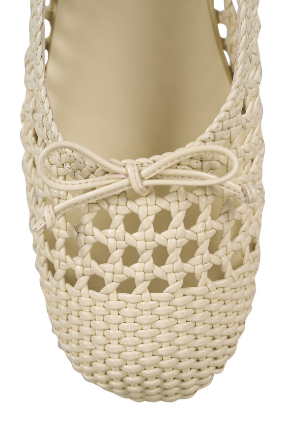 Miu Miu Ivory Woven Mary Jane Ballet Flat - view 5