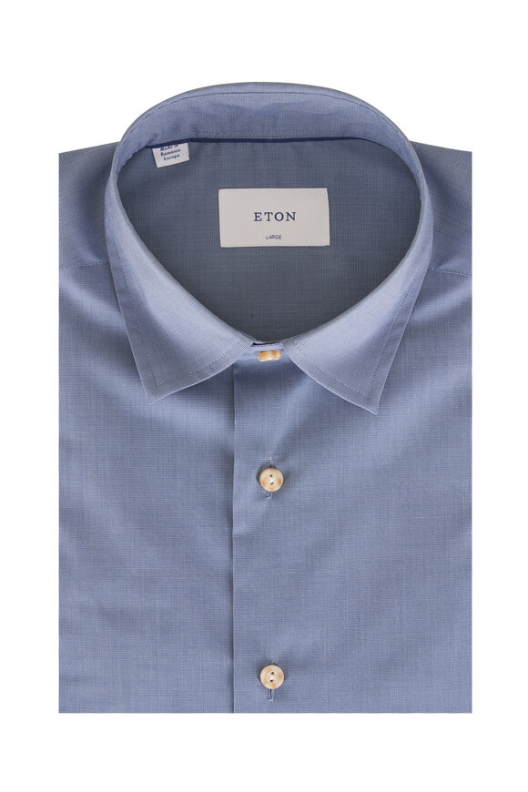 Eton Slate Textured Cotton Dress Shirt