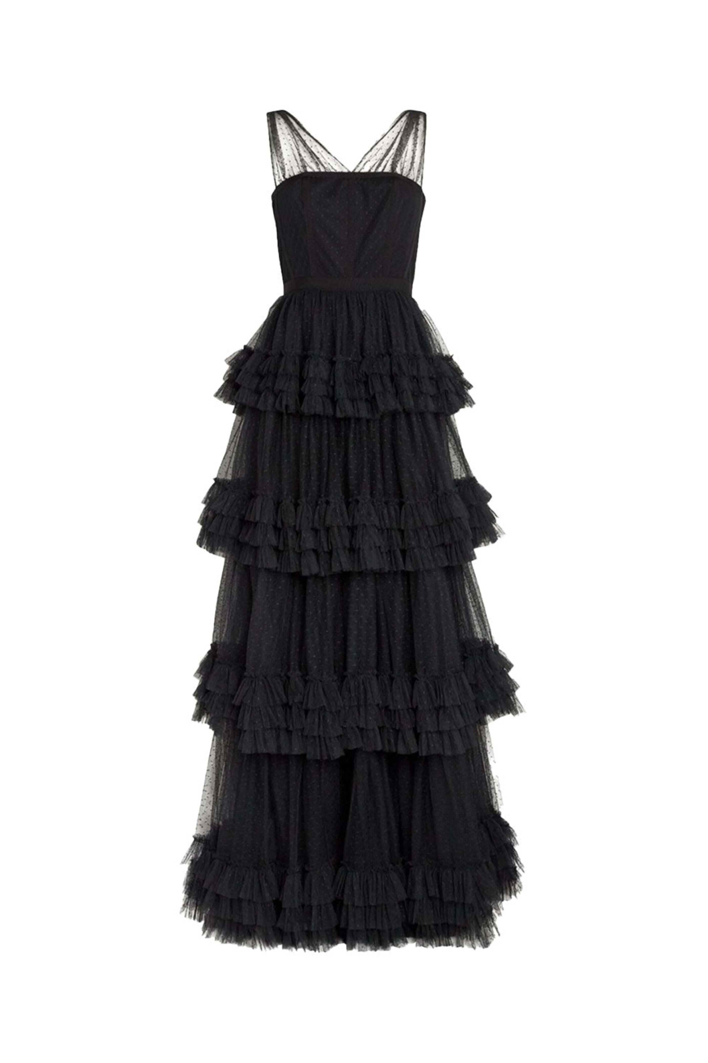 Huishan Zhang - Black Tulle Caitlin Gown