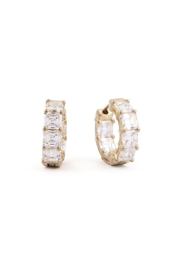 Sylva & Cie Asher Diamond Huggie Earrings - view 1