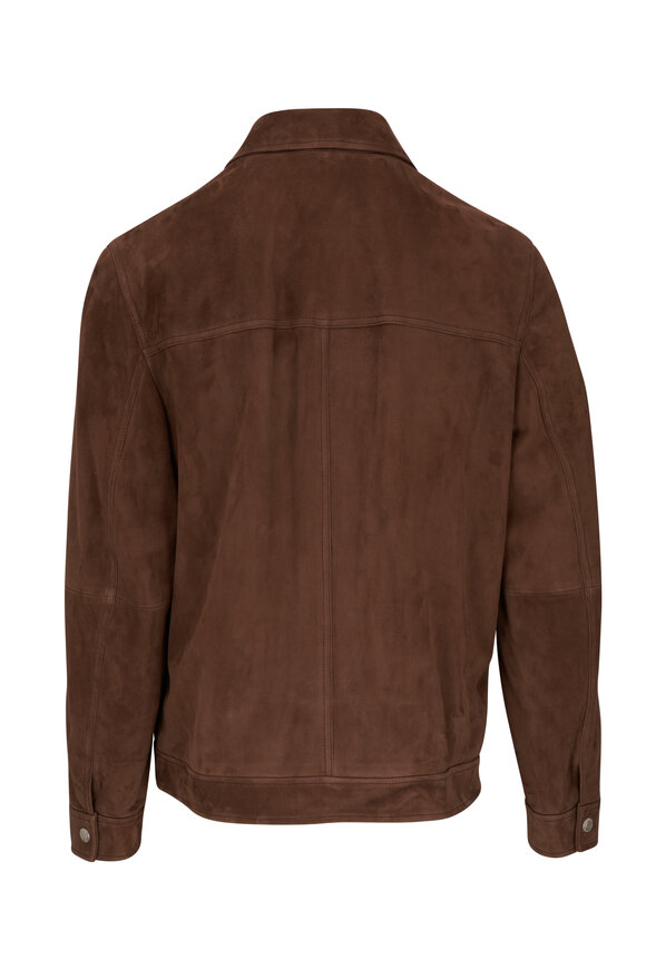 Brunello Cucinelli - Brown Suede Button Down Jacket 