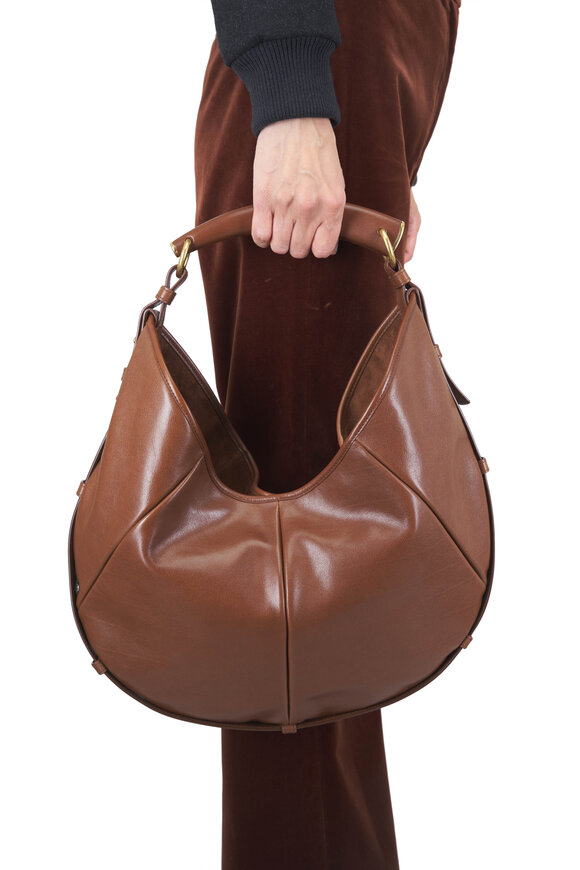 Saint Laurent Medium Mombasa Burnt Bread Leather Top Handle Bag - view 2