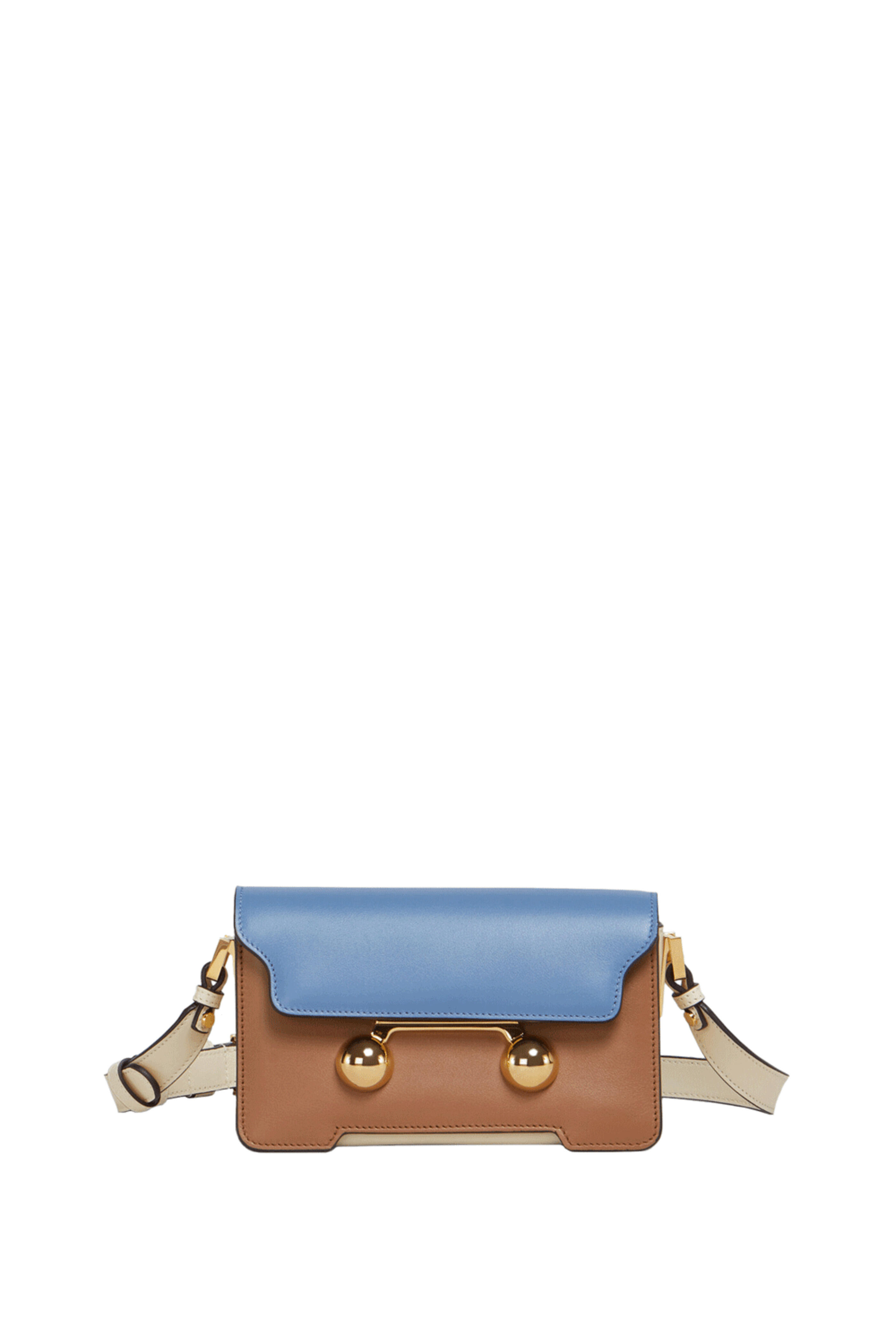 Marni - Mini Trunkaroo Shoulder Bag in Blue and Tan