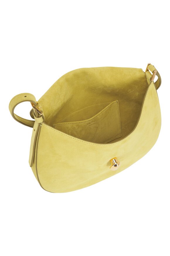 Savette Small Tondo Chartreuse Suede Hobo Bag - view 5
