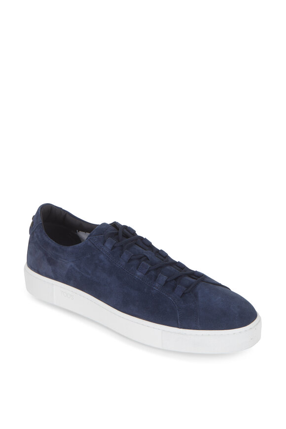 Tod's - Navy Blue Suede Low-Top Sneaker