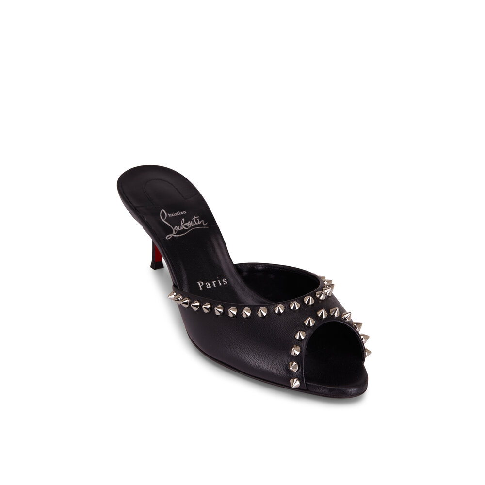 Christian Louboutin - Me Dolly Spike Black Leather Peep Toe