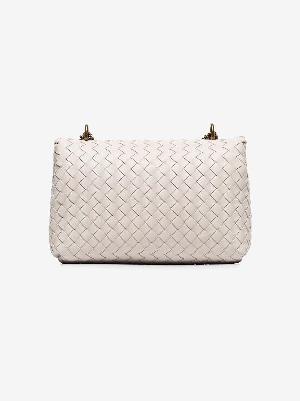 Bottega Veneta Baby Olimpia Mist Intrecciato Chain Shoulder Bag