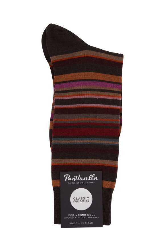 Pantherella - Quakers Chocolate Multicolor Striped Socks
