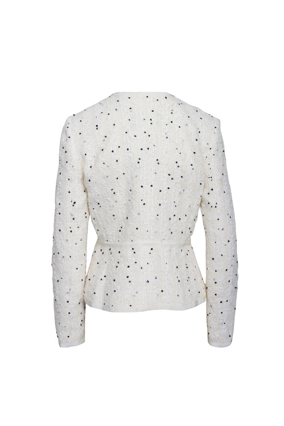 Giambattista Valli Ivory & Black Dot Boucle Jacket - view 2