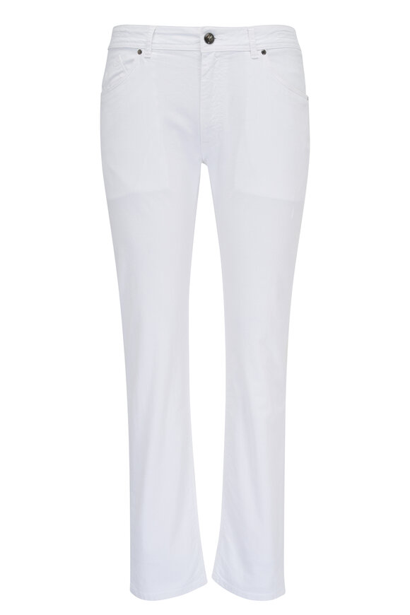 Barmas Dean White Cotton & Linen Five Pocket Pant