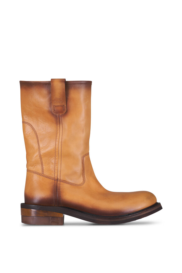 Miu Miu Cuoio Scrunch Leather Boot, 45mm - view 3