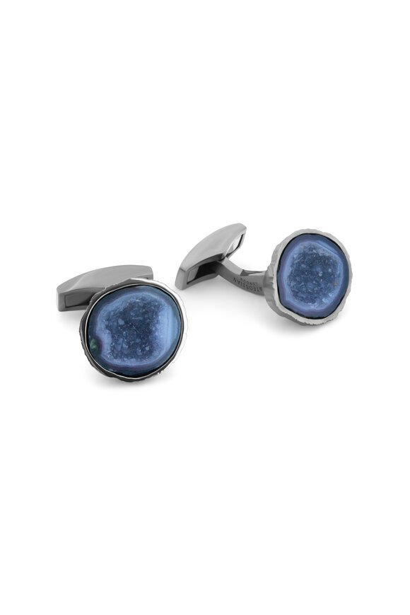 Tateossian One-of-a-Kind Blue Geode Cufflinks