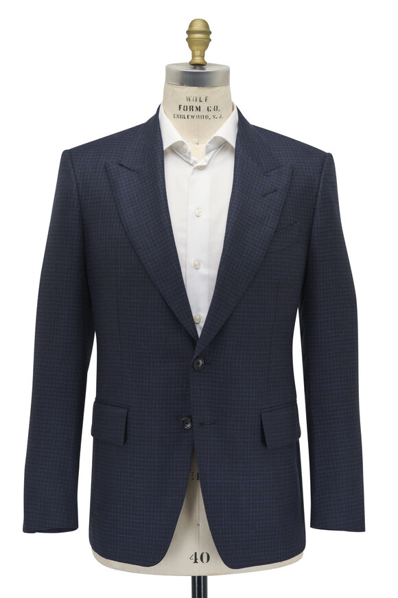 Tom Ford - Shelton Navy Graphic Check Sportcoat