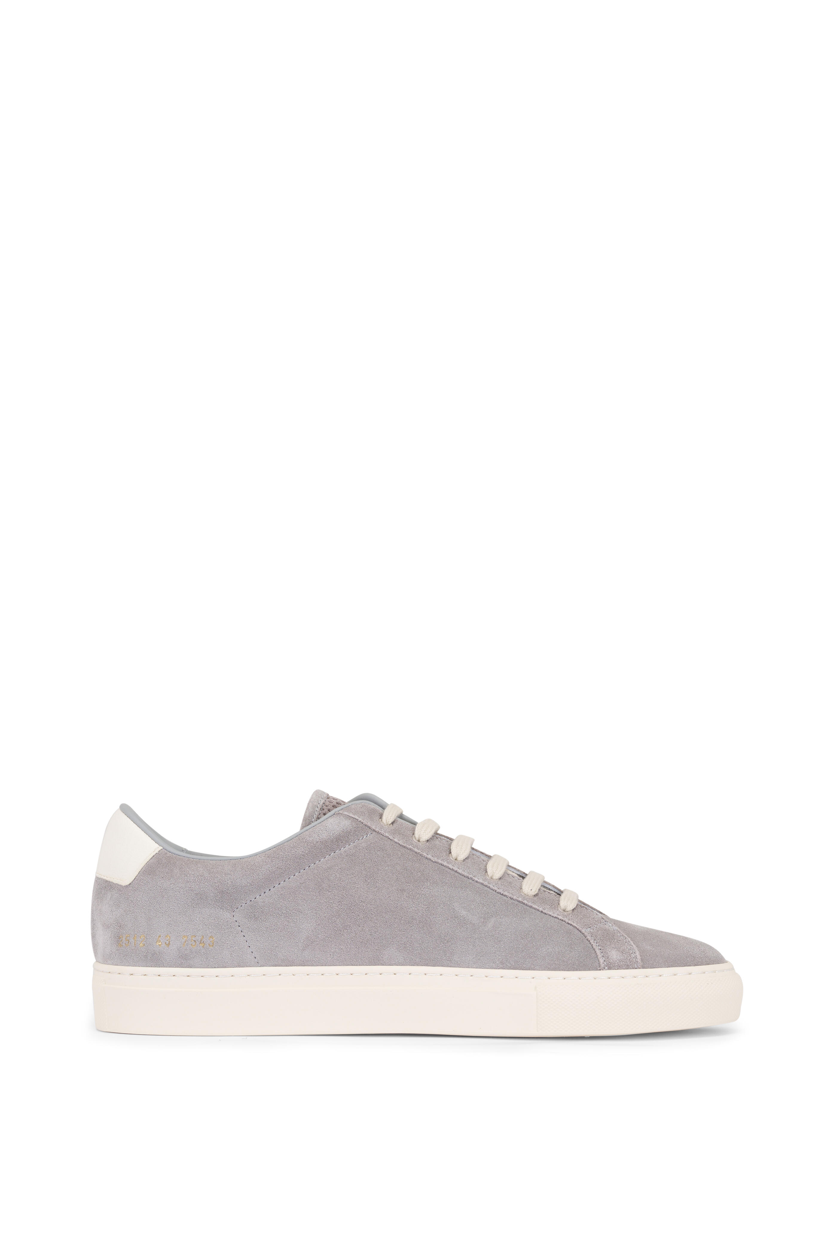 Common Projects - Retro Low Profile Gray Suede Sneaker Common Projects - Retro Low Profile Gray Suede Sneaker