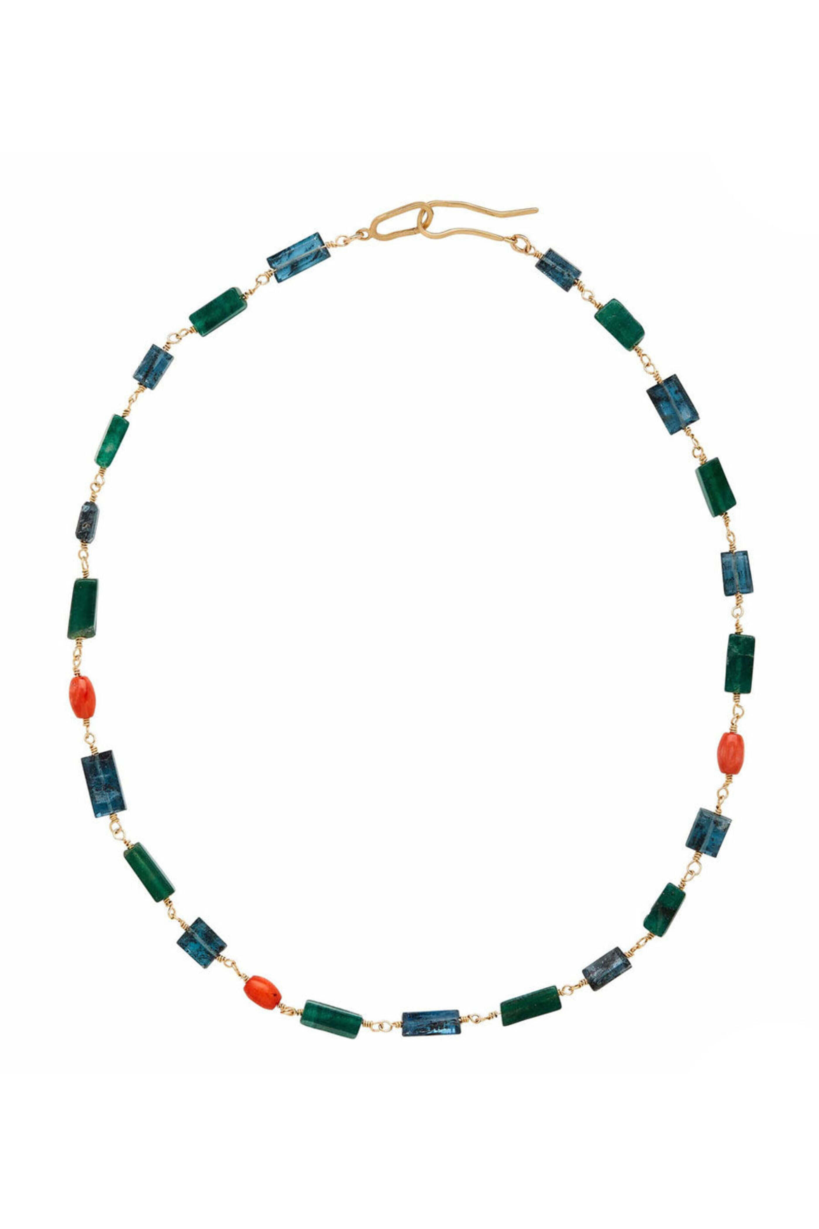 Julie Cohn Design - Florence Kyanite and Coral Bronze Necklace