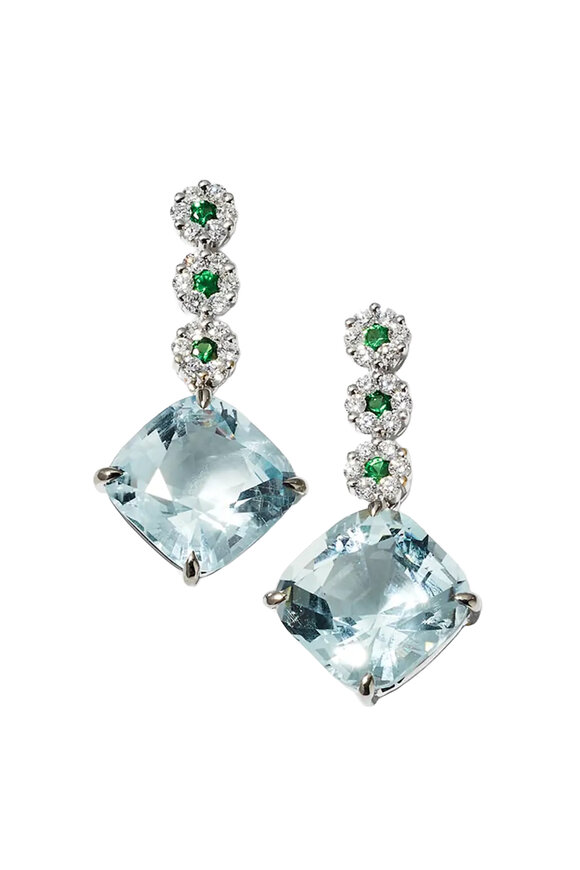 Alexander Laut Aquamarine & Tourmaline Drop Earrings