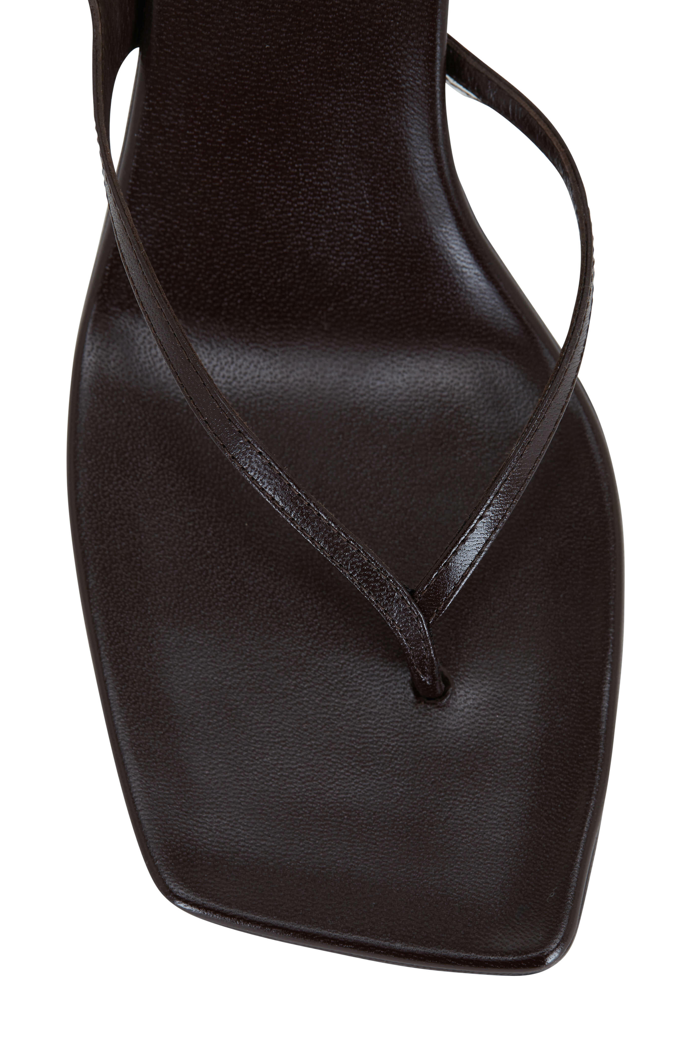 The Row - Constance Mocha Leather Sandal, 55mm