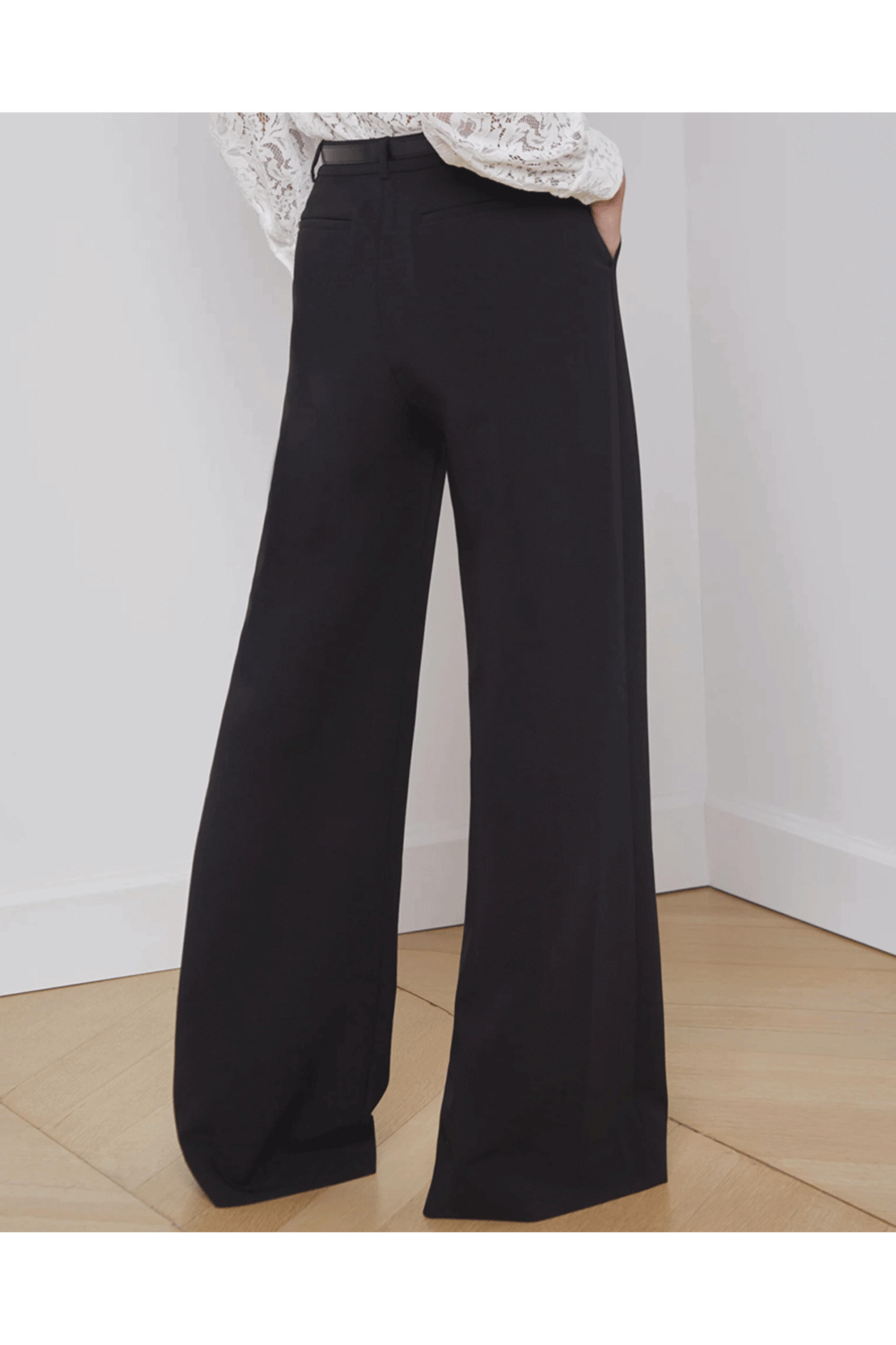 L'Agence - Black Pilar Wide Leg Pant