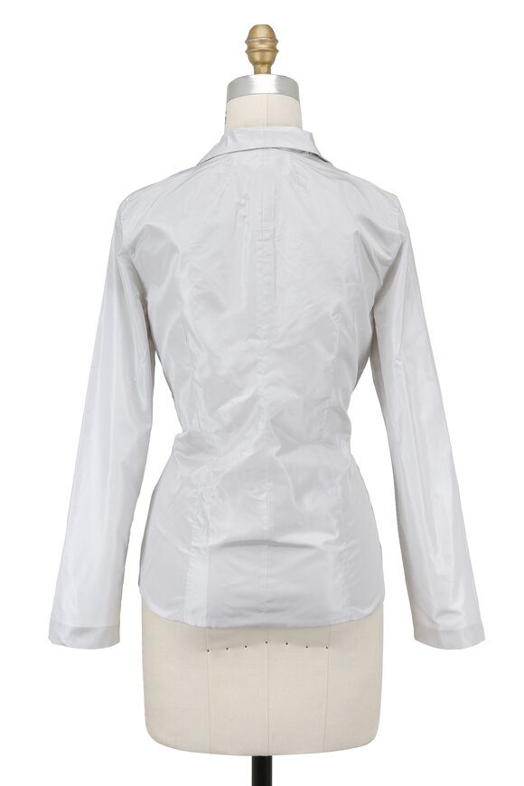 Peter Cohen - Pearl Silk Taffeta Self-Tie Front Jacket 