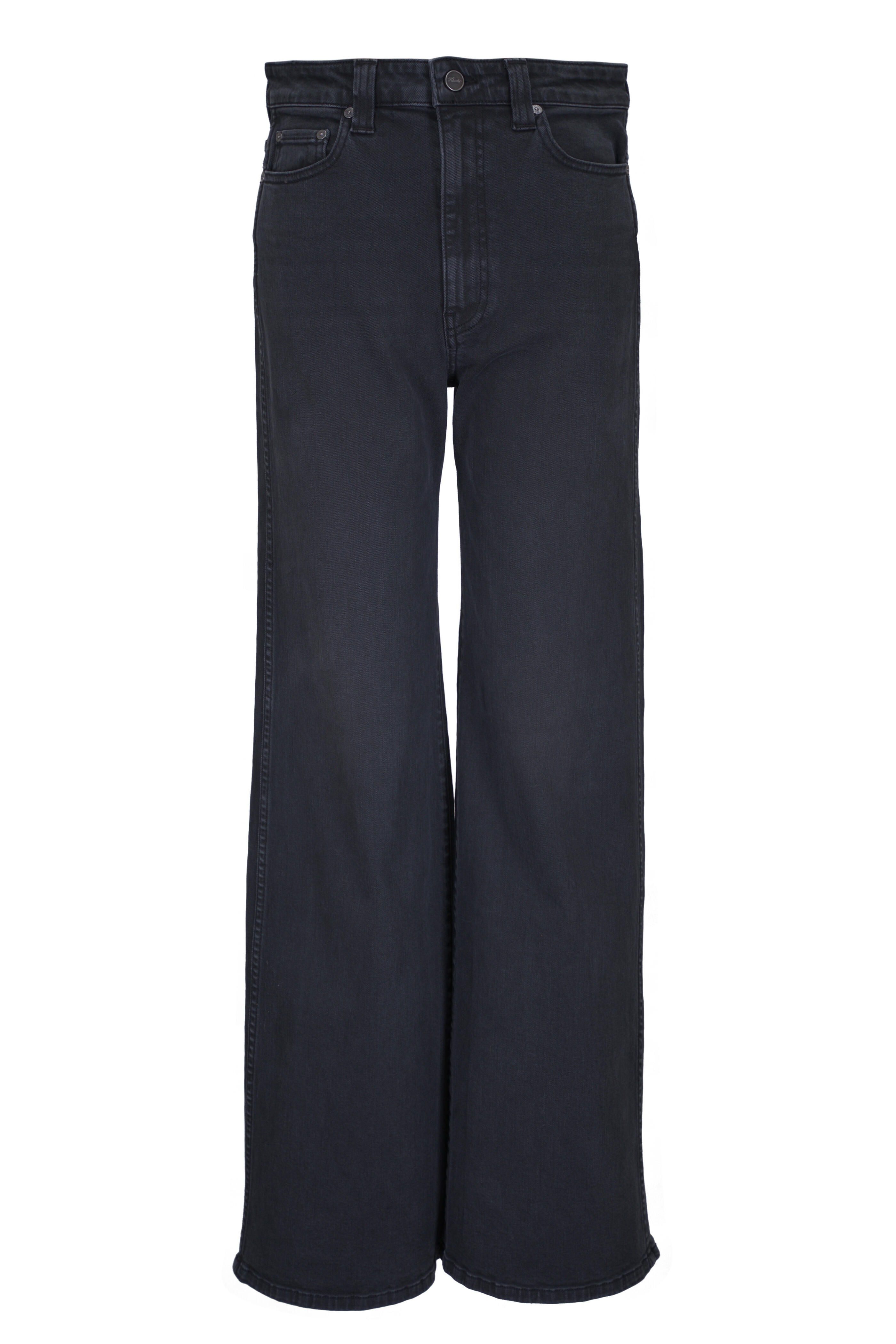 Khaite - Dane Black Denim High-Rise Wide Leg Pant
