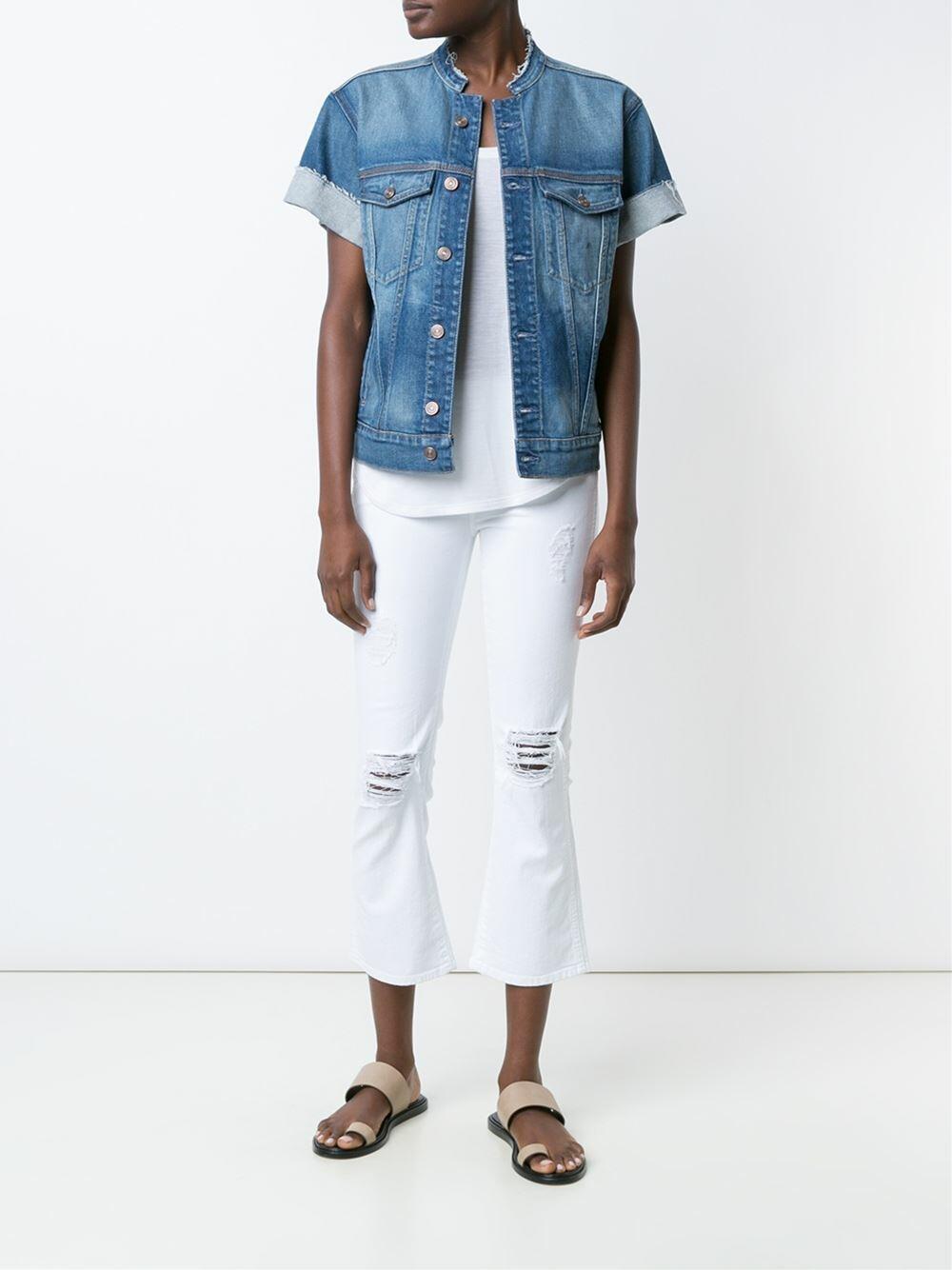 7 For All Mankind - Raw Edge Short Sleeve Denim Jacket