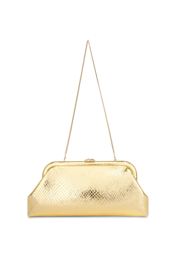 Jimmy Choo Skylar Gold Candy Wrap Leather Clutch - view 2