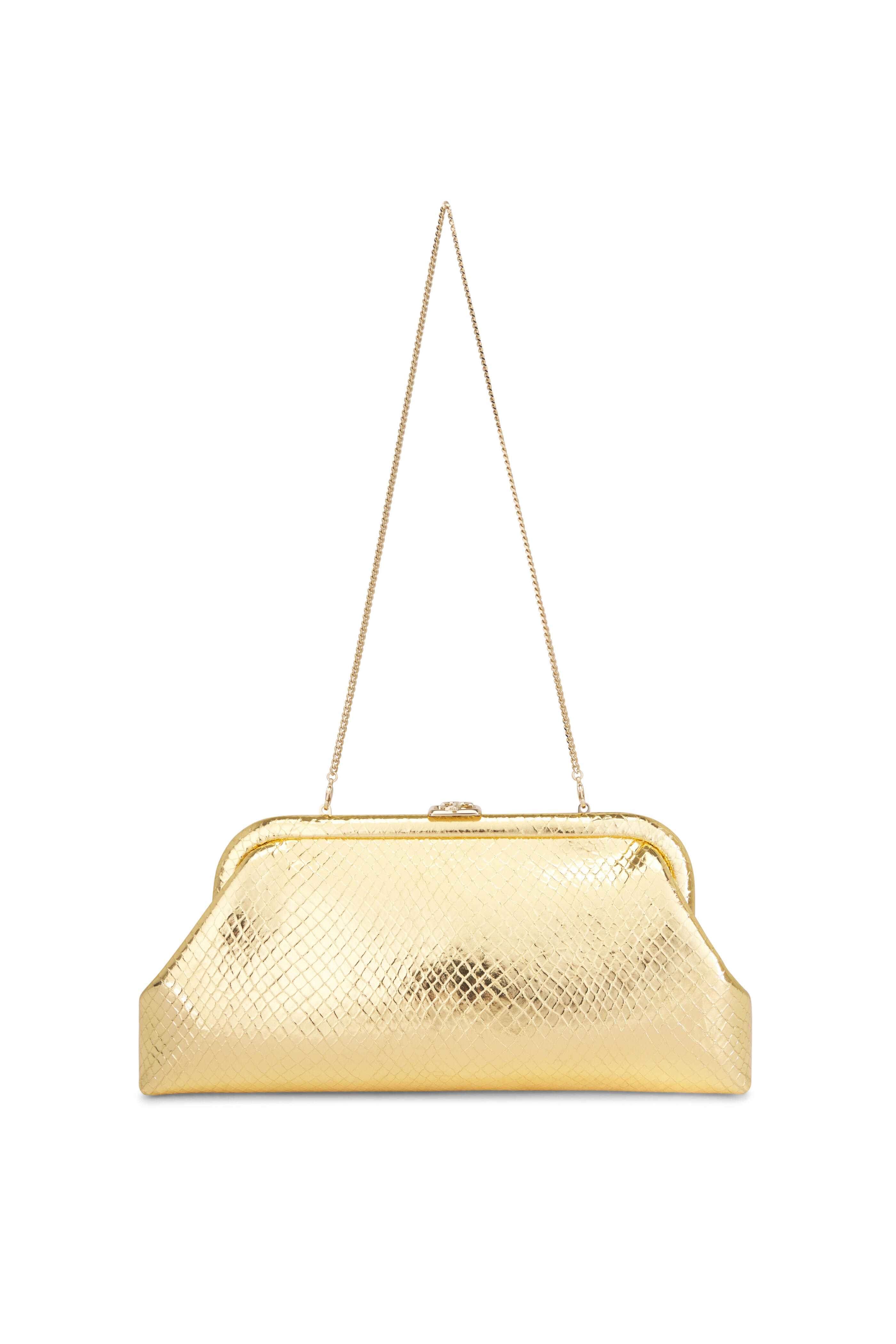 Jimmy Choo - Skylar Gold Candy Wrap Leather Clutch - view 2