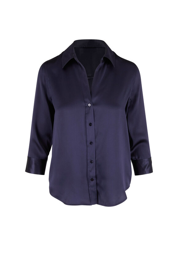 Vince - Coastal Blue Silk Blouse | Mitchell Stores