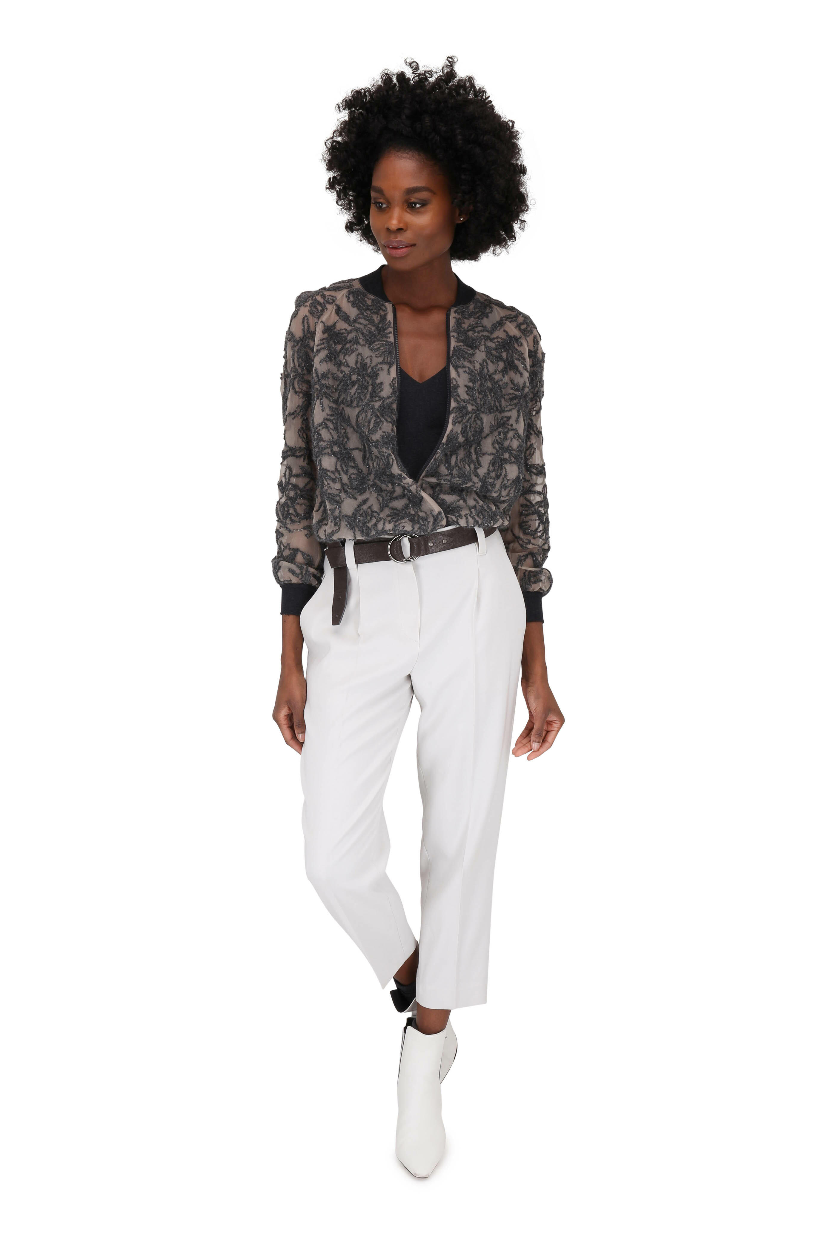 Brunello Cucinelli - Black Wool Monili Trim Jumpsuit