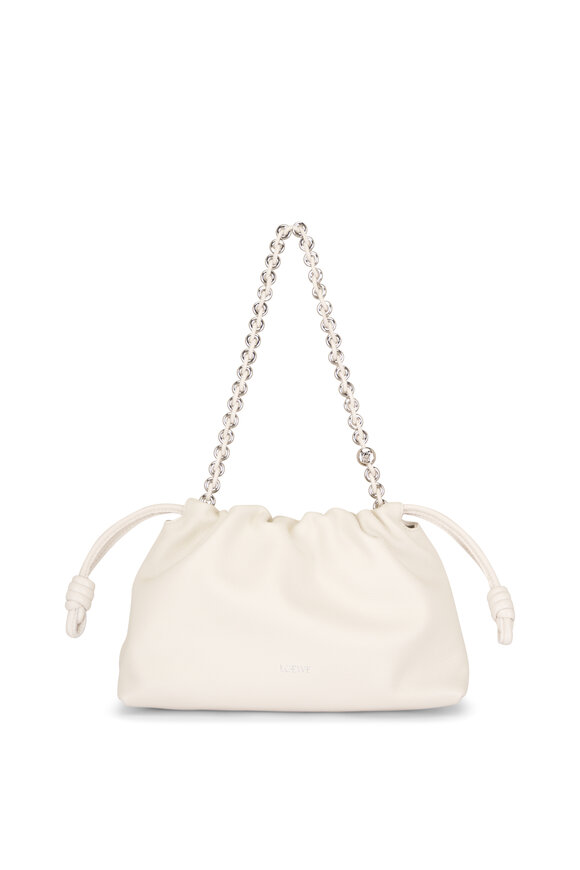 Loewe Medium Flamenco Soft White Leather Clutch - view 1