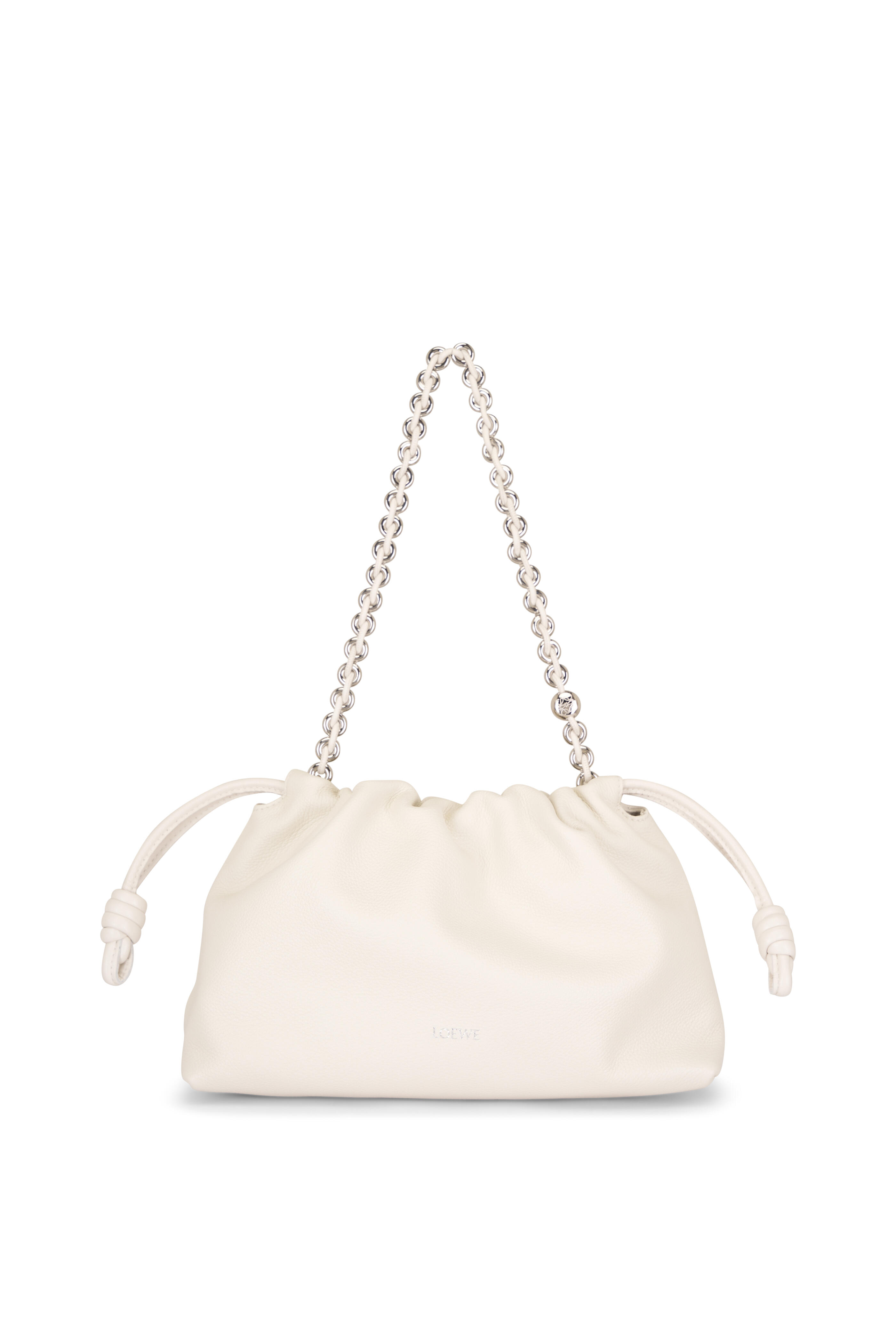 Loewe - Medium Flamenco Soft White Leather Clutch - view 1