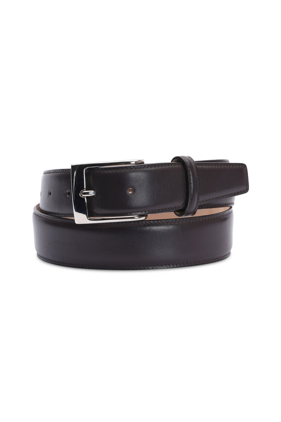 Olop Dark Brown Leather Belt 