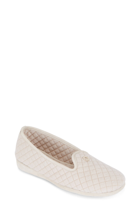 Loro Piana Pantofola Classica Maple Quilted Cashmere Slipper