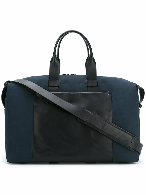 Troubadour - Navy Blue Nylon & Leather Weekender Bag