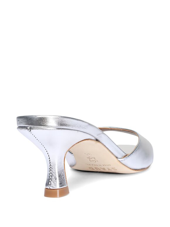 Staud Brigitte Metallic Silver Mule, 55mm - view 8