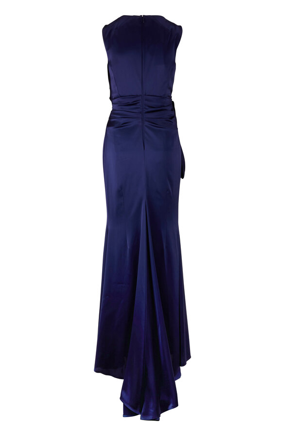 Talbot Runhof - Bosworth5 Navy Blue Satin Gown