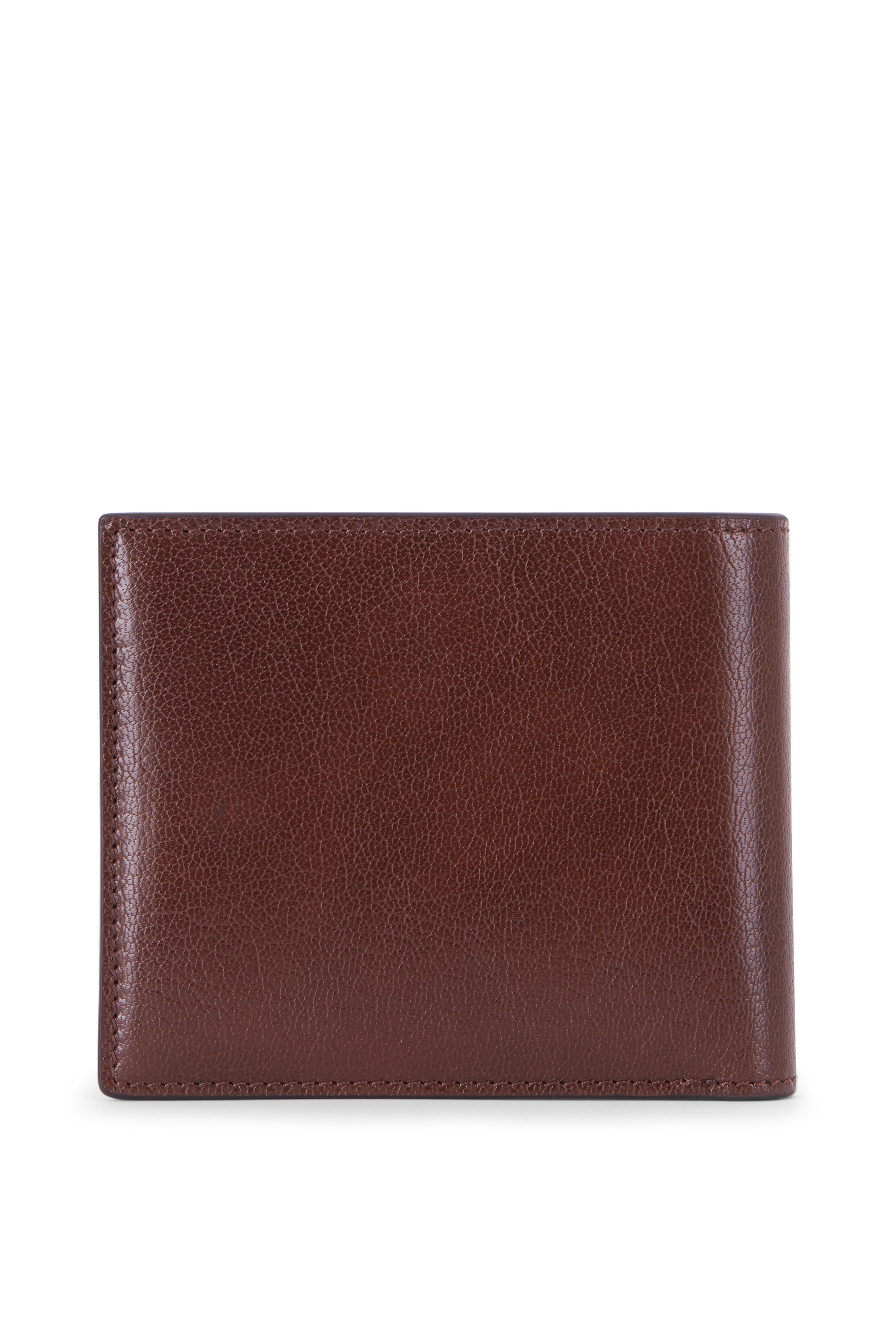 Tom Ford - Brown Grained Leather Bi-Fold Wallet
