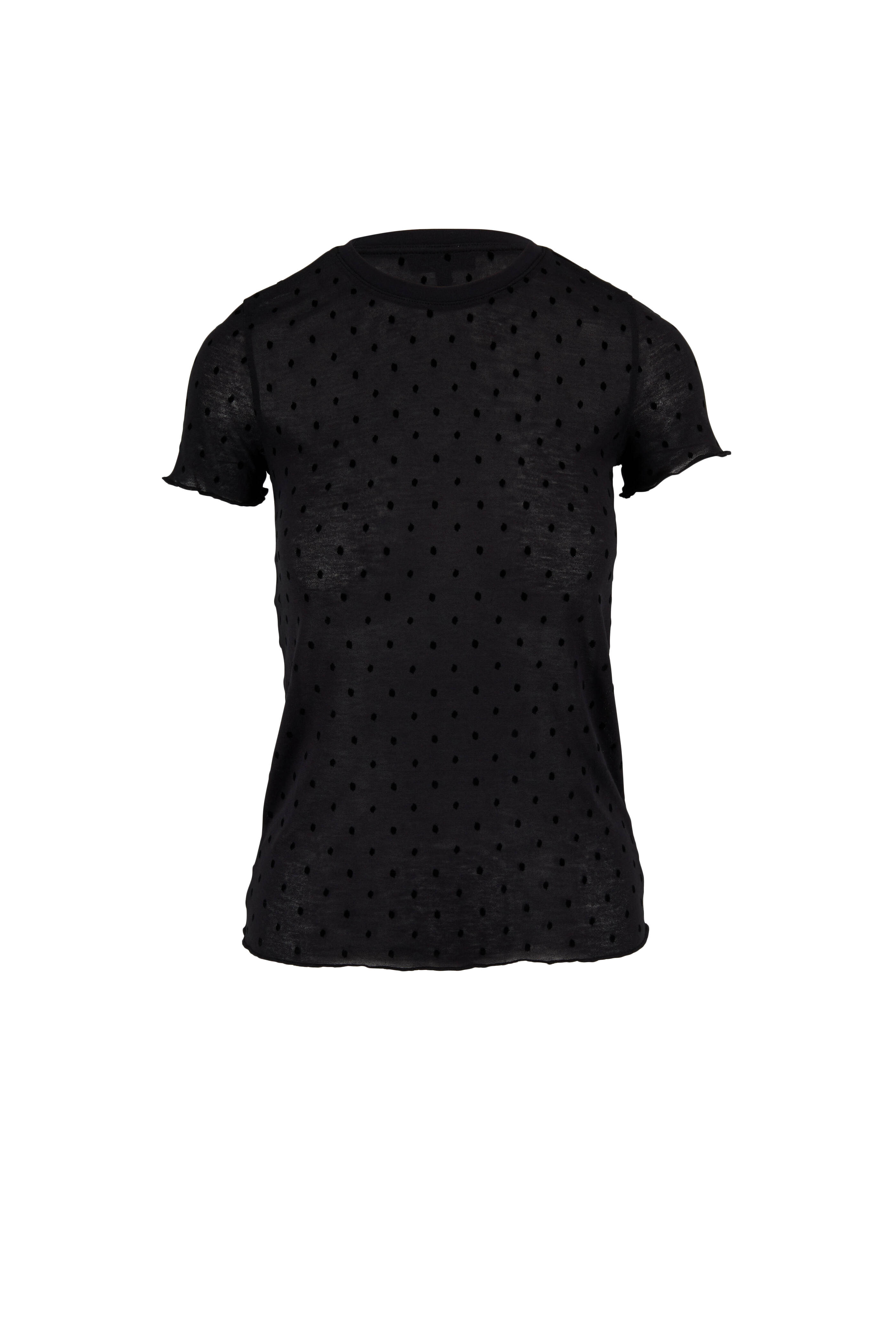 Rag & Bone - Bre Black Swiss Dot Short Sleeve T-Shirt