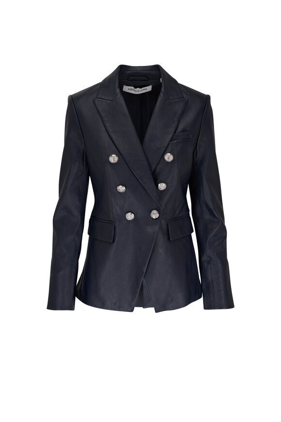 Veronica Beard Double-Breasted golden-buttons Blazer - Black