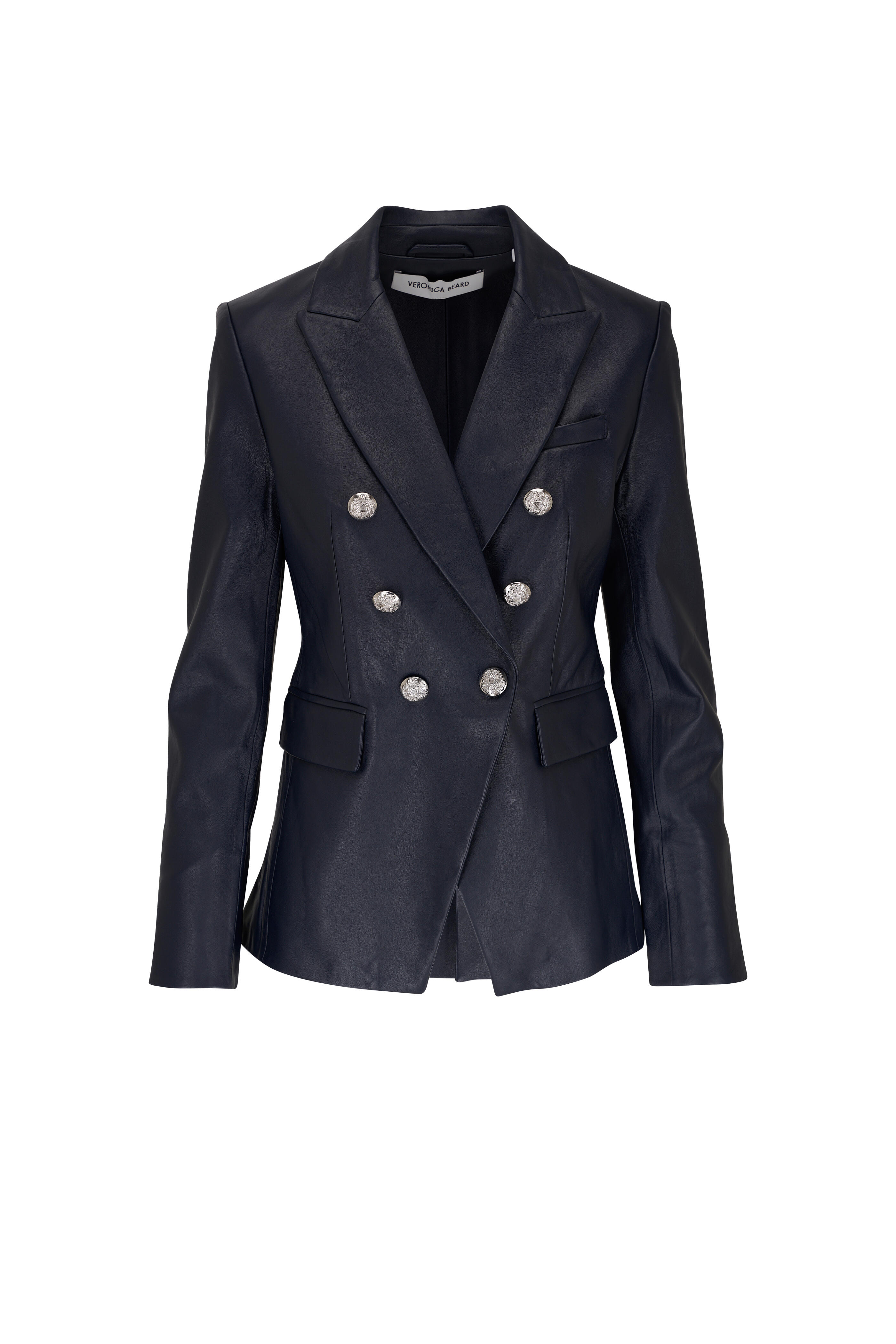 Veronica Beard - Miller Navy Leather Dickey Jacket