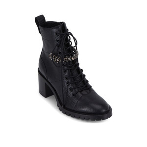 ゴスマジック Jimmy Choo - Cruz Black Crystal Detail Combat Boot, 65mm