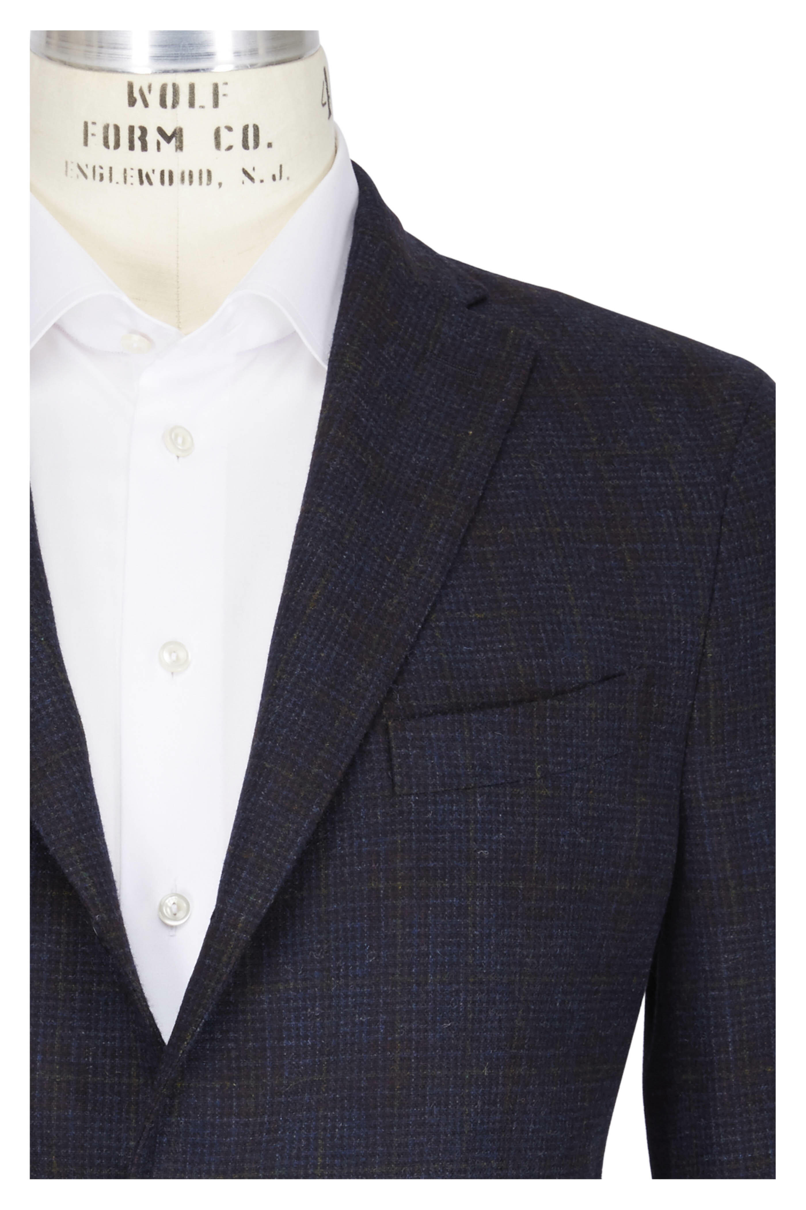 Boglioli - Navy Blue Wool & Cashmere Tartan Sportcoat