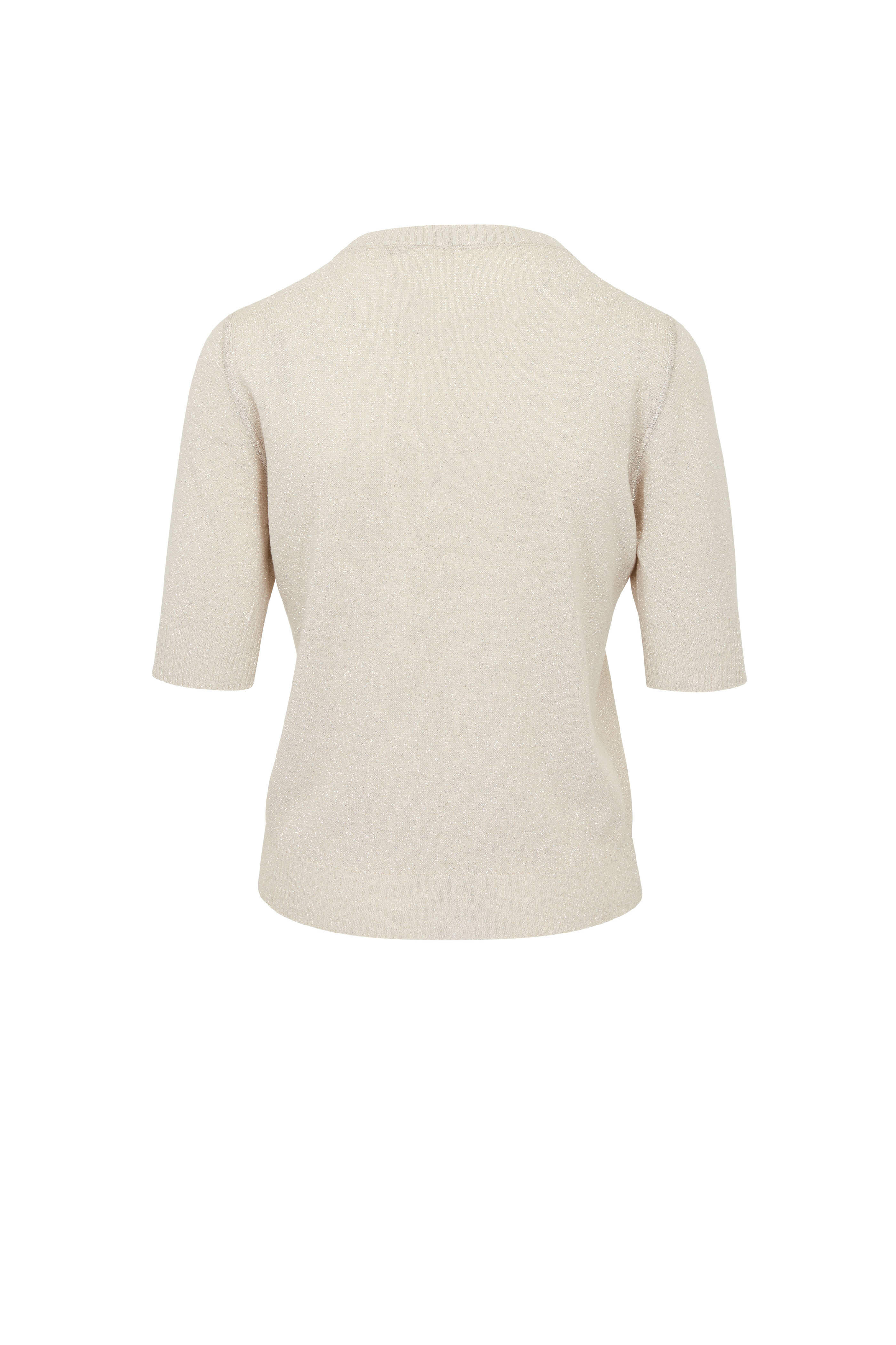 D.Exterior - Ivory Crewneck Elbow Sleeve Top | Mitchell Stores