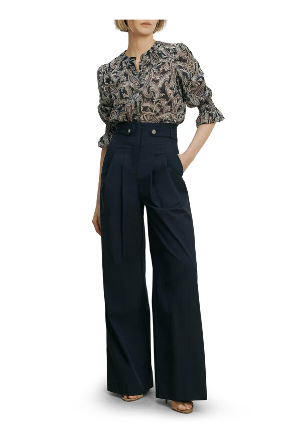 Veronica Beard Allman Navy Wide Leg Pant - view 2