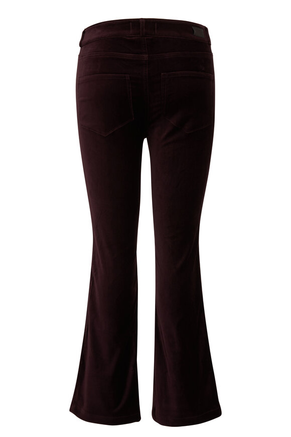 Paige - Claudine Black Cherry Velvet Kick Flare Jean