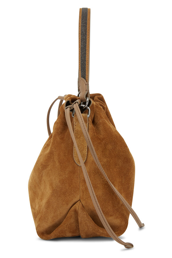 Brunello Cucinelli - Farro Suede Drawstring Bucket Bag