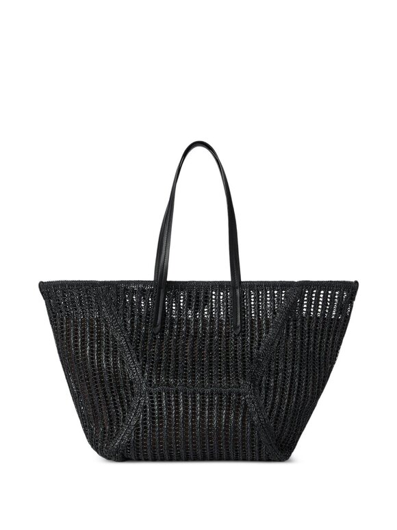 Brunello Cucinelli Medium Duo Black Raffia Tote - view 6