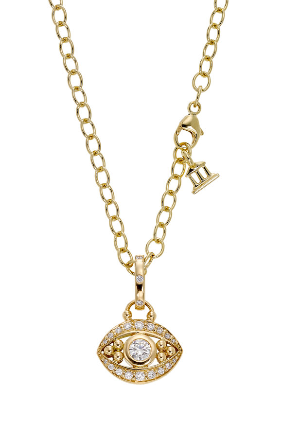 Temple St. Clair 18K Yellow Gold Pavé Diamond Evil Eye Charm - view 1