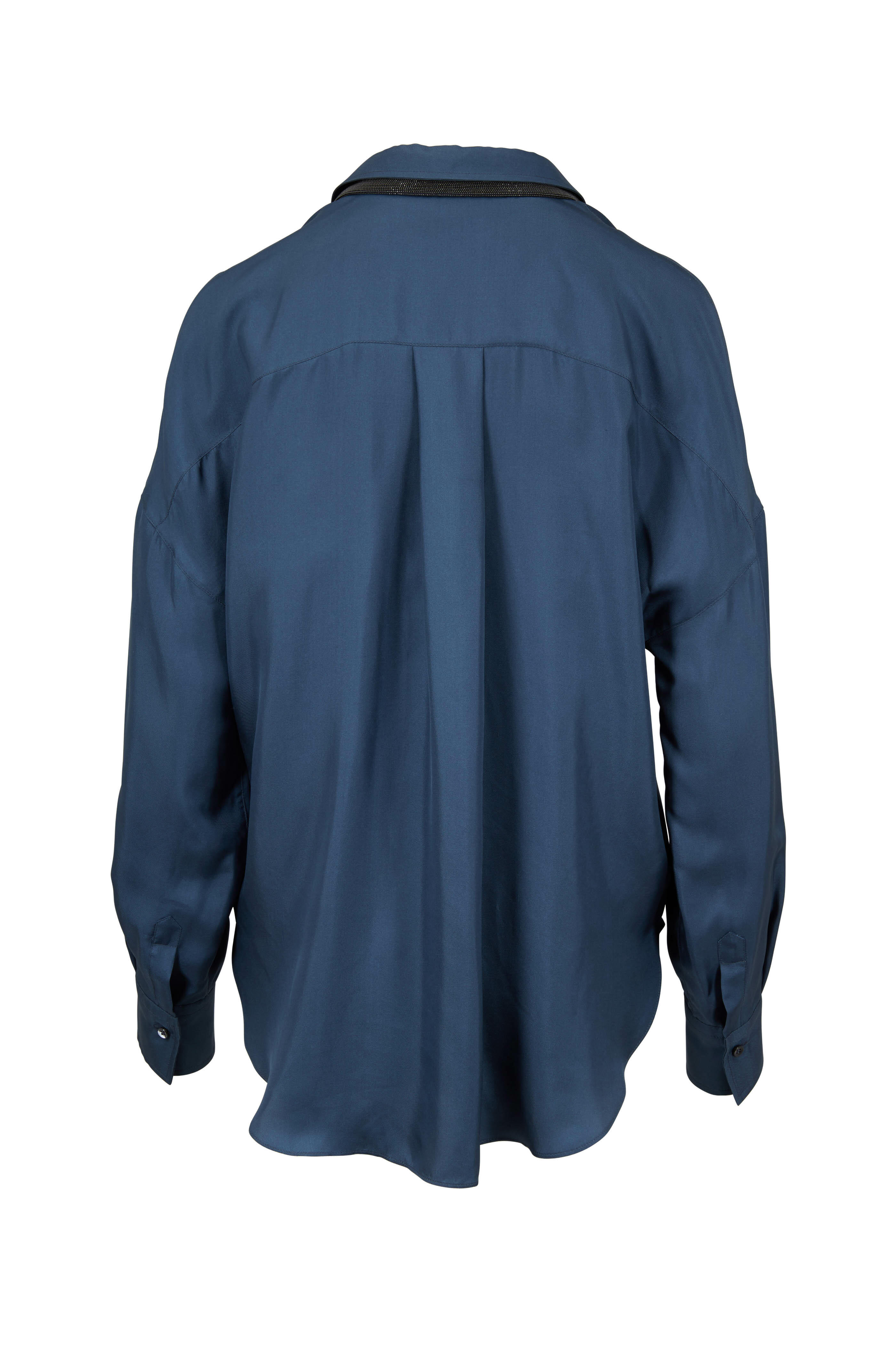 BRUNELLO CUCINELLI ブラウス/38 Brunello Cucinelli Women's Dragonfly Matte Silk Blouse